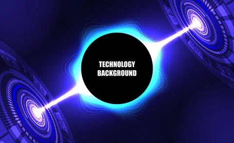 Abstract futuristic technology background with glowing blue light beams and.. Stock Illustration