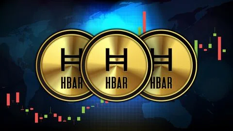 Abstract futuristic technology background of Hedera (HBAR) Price graph Chart  Stock Illustration