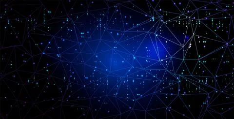 Abstract futuristic technology background with linear and polygonal pattern.. Illustrazione stock