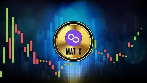 Abstract futuristic technology background of Polygon (MATIC) Price graph Char Stock Illustration