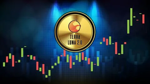 Abstract futuristic technology background of Terra Luna 2.0 Price graph Chart イラスト素材