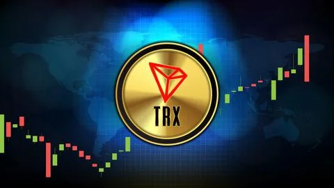 Abstract futuristic technology background of TRON (TRX) Price graph Chart coi イラスト素材