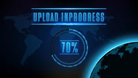 Abstract futuristic technology background of upload in progress computer load Stock Illustration