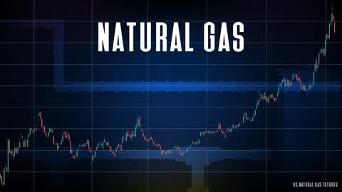 Abstract futuristic technology background of US natural gas futures Price gra Stock Illustration