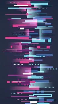 Abstract futuristic technology background with vibrant glitch effect in blu.. Illustrazione stock