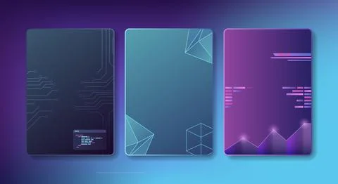 Abstract futuristic technology banner set modern digital themes. motherboar.. Stock Illustration