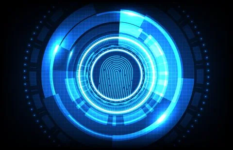 Abstract of futuristic technology fingerprint, Finger Scan biometrics identif Stock-Illustration