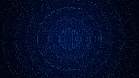 Abstract Futuristic Technology Global Background Round Lines Stock Footage 338155662