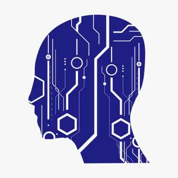 Abstract futuristic technology head Illustrazione stock