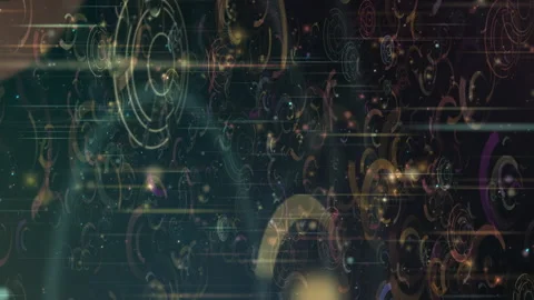 Abstract Futuristic Technology HUD Circular Digital Interface Elements Stock Footage 334322892