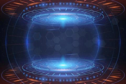 Abstract futuristic technology interface background Stock Illustration