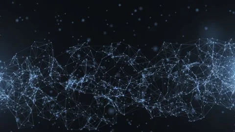 Abstract futuristic - technology with polygonal shapes on dark blue backgroun Stock Footage 143368772