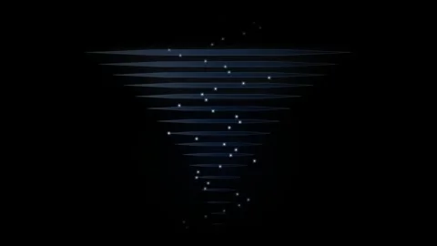 Abstract futuristic tornado of blue light rings with glowing particles spin.. Stock Footage 345360566