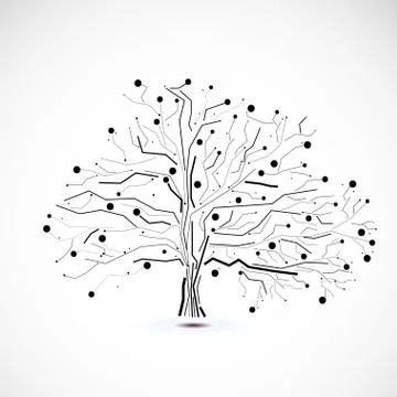 Abstract futuristic tree Illustrazione stock