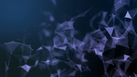Abstract futuristic triangle molecule structure motion graphic blue backgroun Stock Footage 100308541