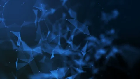 Abstract futuristic triangle molecule structure motion graphic blue backgroun Video stock 100308583