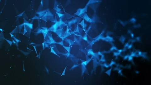 Abstract futuristic triangle molecule structure motion graphic blue backgroun Video stock 100308657