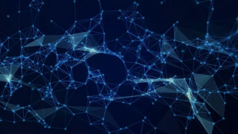 Abstract futuristic triangle molecule structure motion graphic blue background Video stock 100570830