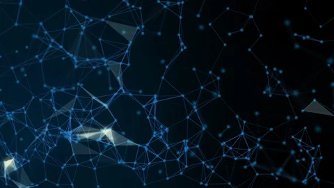 Abstract futuristic triangle molecule structure motion graphic blue background Stock Footage 100571239