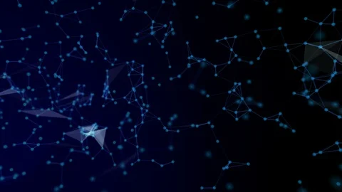 Abstract futuristic triangle molecule structure motion graphic blue background Video stock 100571279