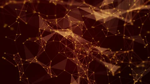 Abstract futuristic triangle molecule structure motion graphic gold color Video stock 100571802