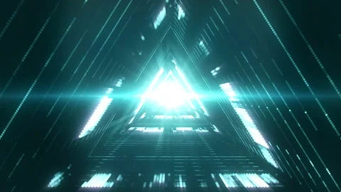 Abstract futuristic tunnel in a triangular shape. Видео 132000313