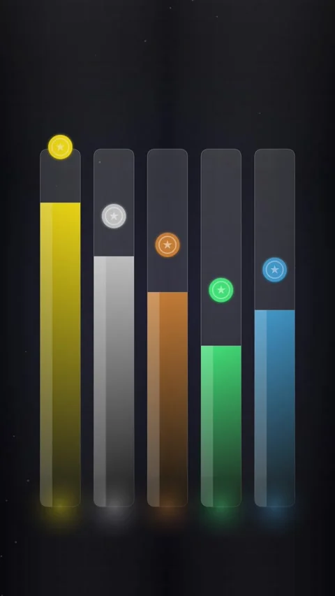 Abstract Futuristic UI Elements with Glowing Icons on Dark Background Stock Footage 347074218