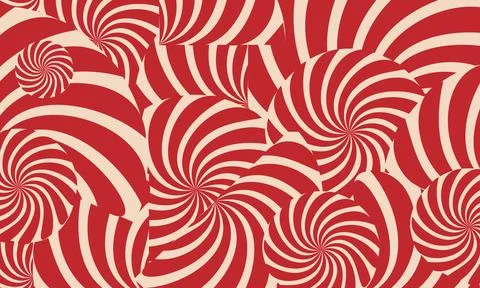 Abstract futuristic vector red white striped spiral background Stock Illustration