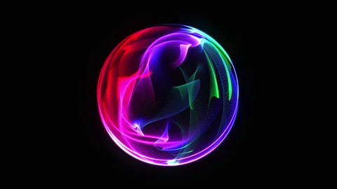 Abstract futuristic vibrant 3d sphere seamless motion. Multicolored 3d sphere Stock Footage 279858944
