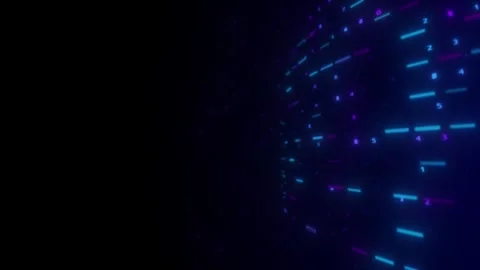 Abstract futuristic visualization of glowing numbers and digital. Stock Footage 313013280