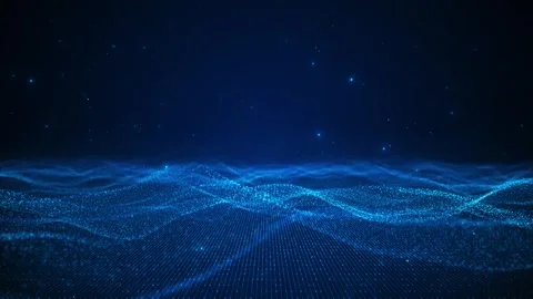Abstract futuristic wave dots. Flow of particles Cyber technology Big data 3D 4K Stock Footage 312166778