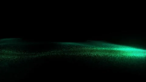 Abstract futuristic wave with moving dots. Flow of colored particles and lines. Vídeo Stock 272589972