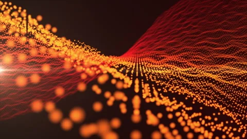 Abstract futuristic waves background animation. Red and orange gradient Stock Footage 241681464