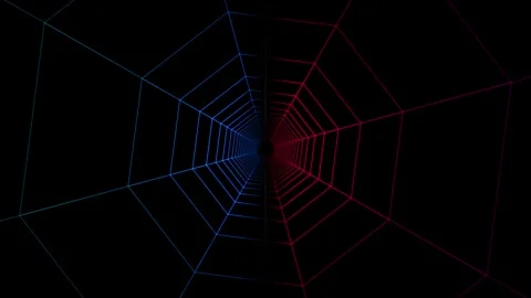 Abstract futuristic web tunnel motion graphic Stock Footage 345694972