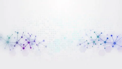 Abstract futuristic white background with colored molecular mesh. Looped motion Stock Footage 250601992
