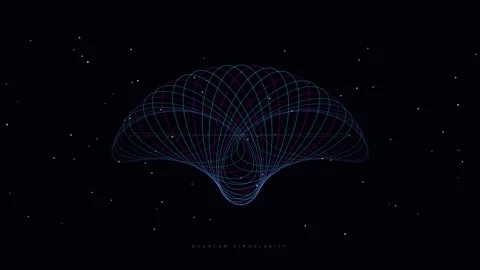 Abstract futuristic wireframe structure animation in space Stock-Footage 346158335