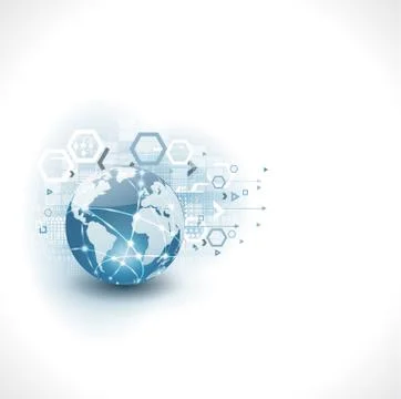 Abstract futuristic world &amp; technology, vector illustration Stock Illustration