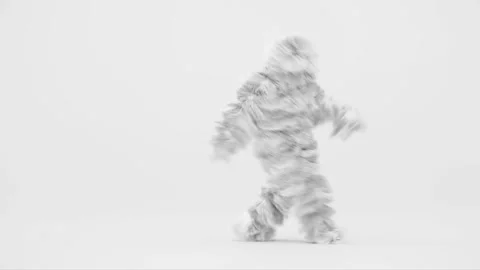 Abstract fuzzy creature walking dancing turning. Stock Footage 340469886