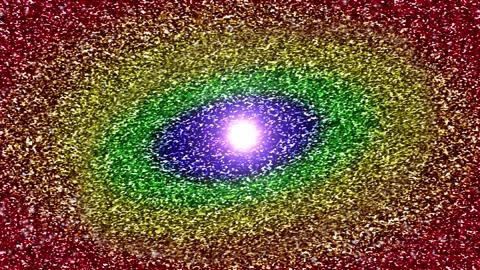 Abstract Galaxy Animation with rainbow glitter digital papers for meditation 스톡 동영상 220381208