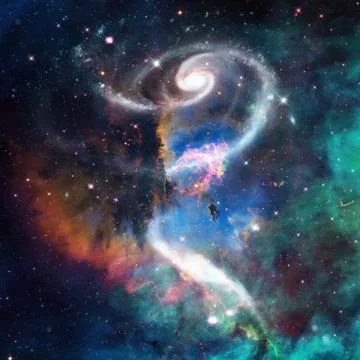 Abstract galaxy in deep space. Astronomy background. Foto stock