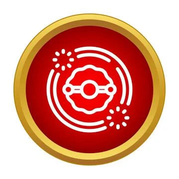 Abstract galaxy exploding in a red button icon Stockillustratie