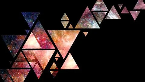 Abstract galaxy geometric background with triangles Stock Illustration