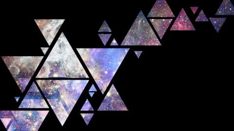 Abstract galaxy geometric background with triangles Stock Illustration