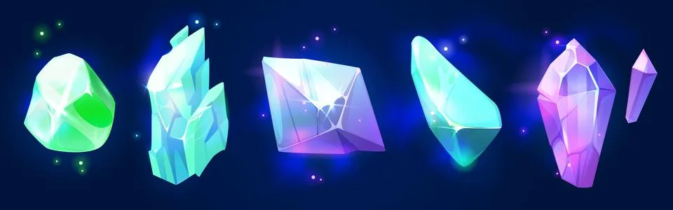 Abstract game crystals set for user interface Stock Illustration
