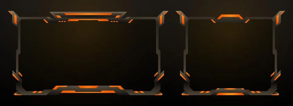 Abstract game overlay screen interface panel frames for live video streaming Illustrazione stock