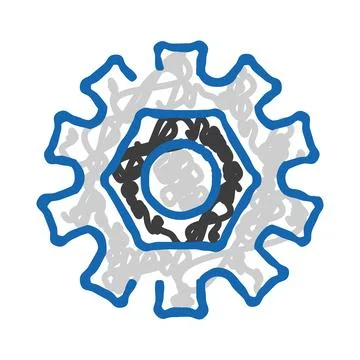 Abstract gear icon representing technology and industry Illustrazione stock