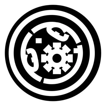 Abstract gear mechanism controlling complex system icon Illustrazione stock