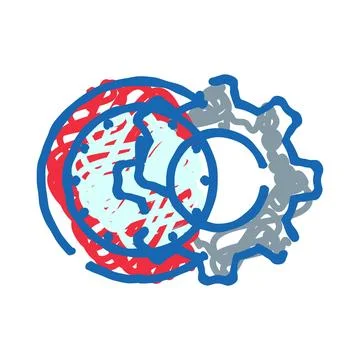 Abstract gears connecting for progress and collaboration Ilustración de archivo
