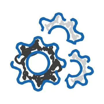 Abstract gears representing teamwork, process, and connection Stock Illustration