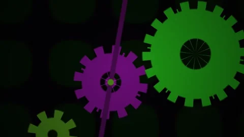 Abstract Gears Rotating in Sync with Dynamic Motion. Stock Footage 333913379